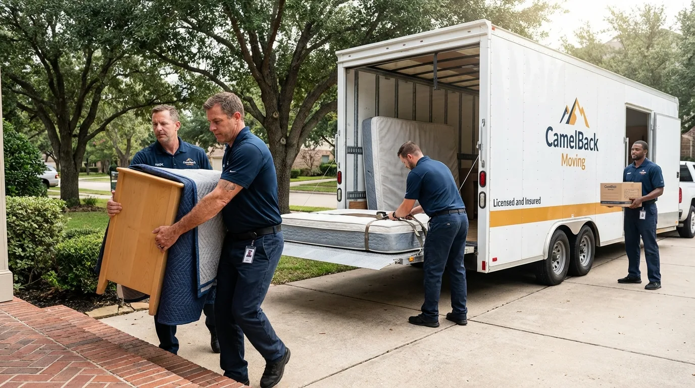 Crew loading residential truck for cross-state move from Fair Grove, MO