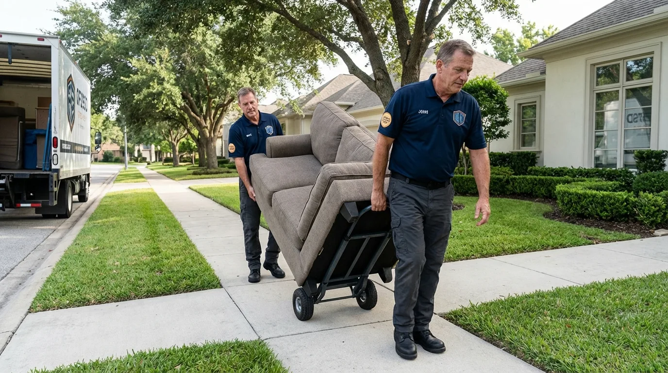 Local residential moving crew loading furniture in Fair Grove, MO